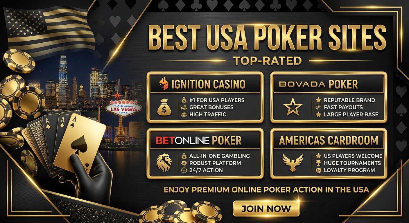 Comparativa de las mejores salas de poker online para jugadores de EE.UU. en 2026: BetOnline, CoinPoker y Sports Betting