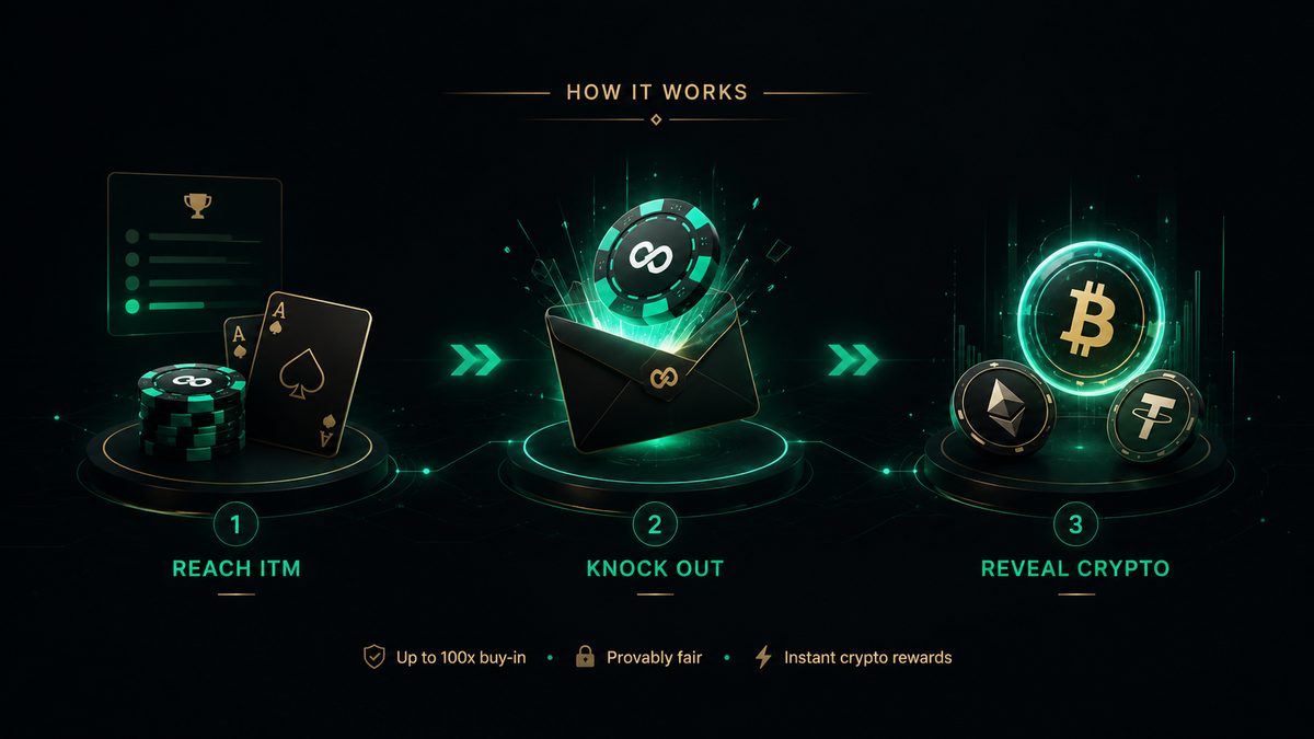 Cómo funciona CoinPoker Mystery Bounty: Gana premios sorpresa cripto. Alcanza ITM, elimina rivales, revela recompensas.
