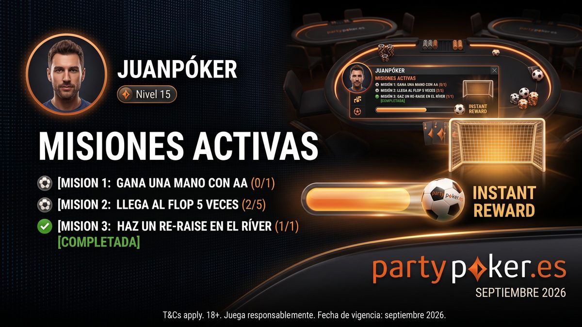 Goal Rush partypoker.es: missões e recompensas instantâneas no partypoker-es
