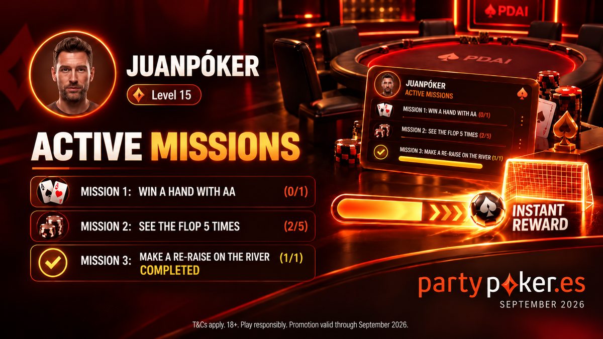 Goal Rush partypoker.es: misiones y recompensas instantáneas en partypoker-es