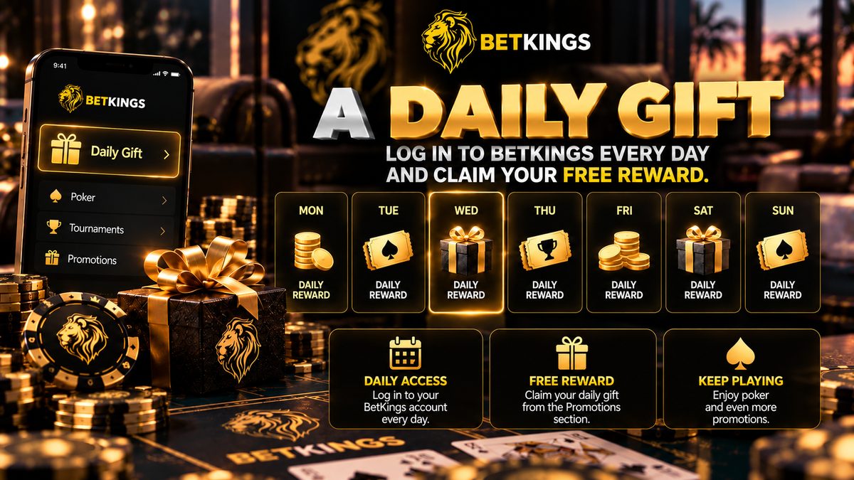 Regalo diario de BetKings: recompensa gratis por entrar cada día en betkings