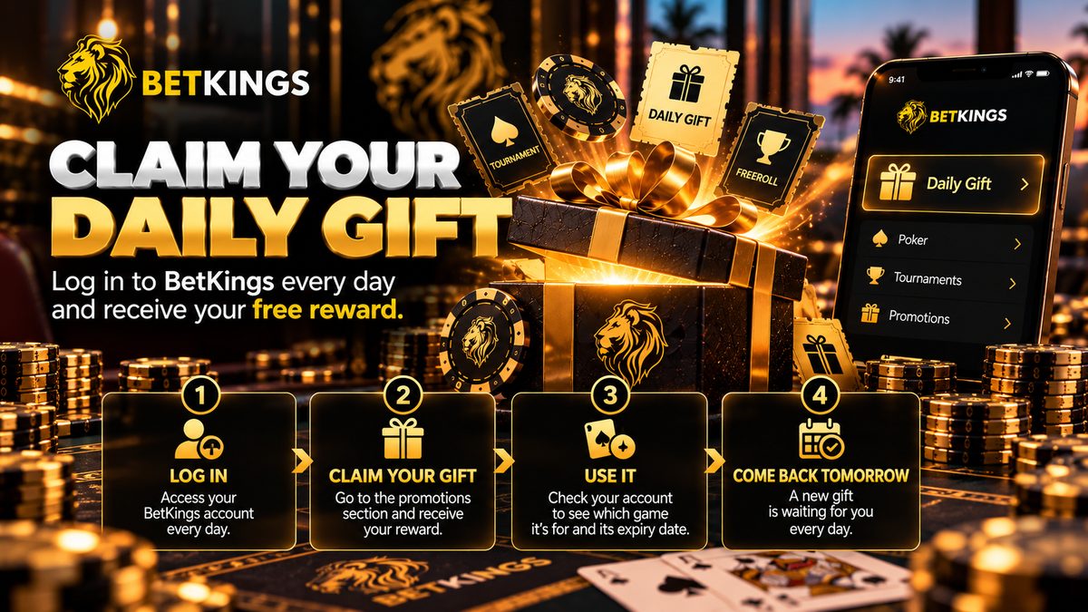 Regalo diario de BetKings: recompensa gratis por entrar cada día en betkings